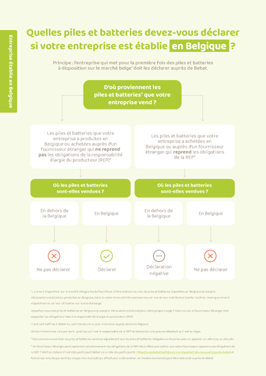 Schéma en Belgique - Quelles piles et batteries à déclarer